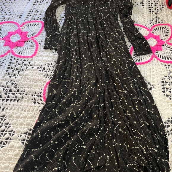 SAINT & SOFIA Black Star Galaxy Shirt Maxi Dress size 6 - Picture 7 of 14